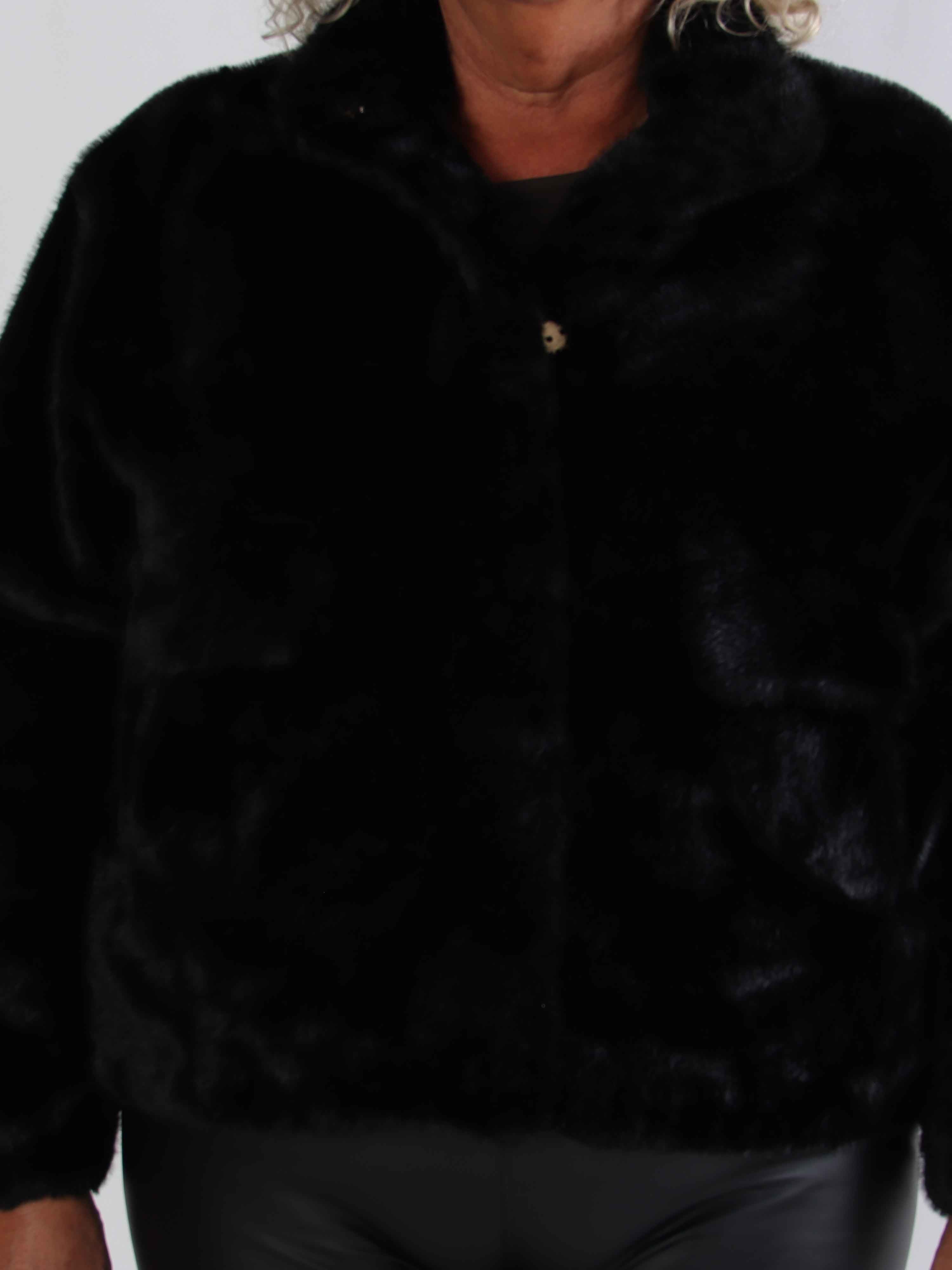 Daniela - Blød faux fur bomberjakke